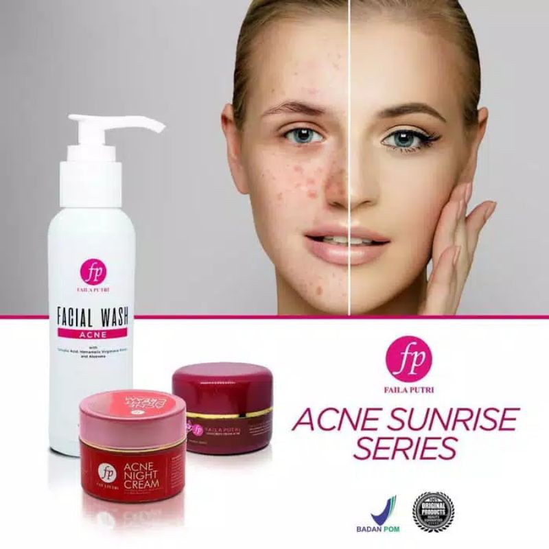Paket acne sunrise + SERUM ACNE FP / paket jerawat plus glowing FAILA PUTRI Bpom