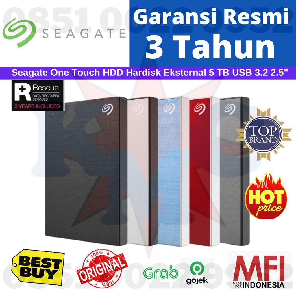 Seagate One Touch HDD 5 TB Hardisk Eksternal 5TB USB 3.0 Resmi