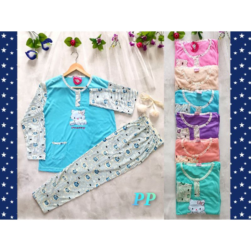 Piyama baju tidur pp bahan kaos lembut - baju tidur lucu - piyama dewasa