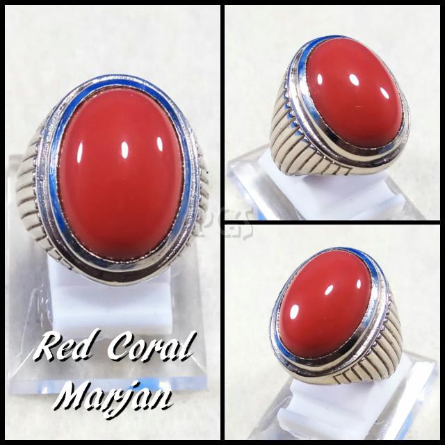 CINCIN BATU AKIK RED CORAL MARJAN TERMURAH