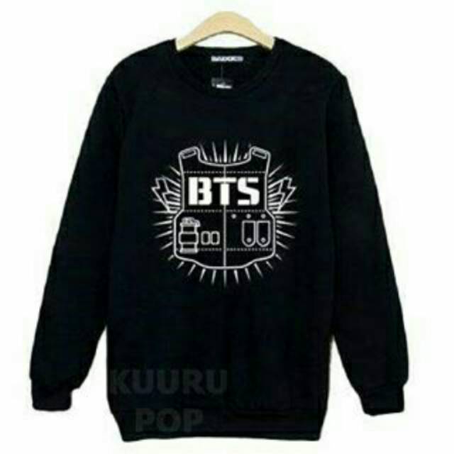  BTS Black Sweater Kpop Wanita Fit L Shopee Indonesia