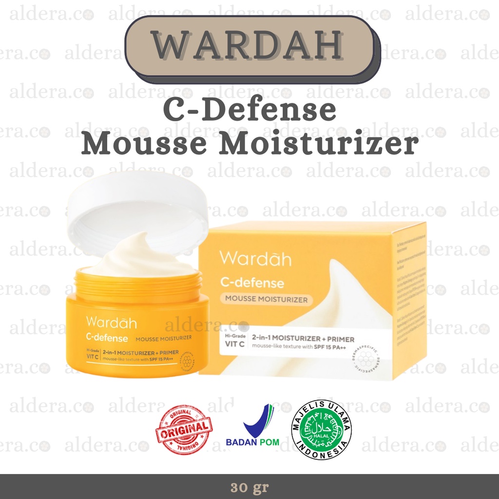 WARDAH C-Defense Mousse Moisturizer — Wardah C-Defense 2in1 Moisturizer + Primer , Wardah C-Defense 