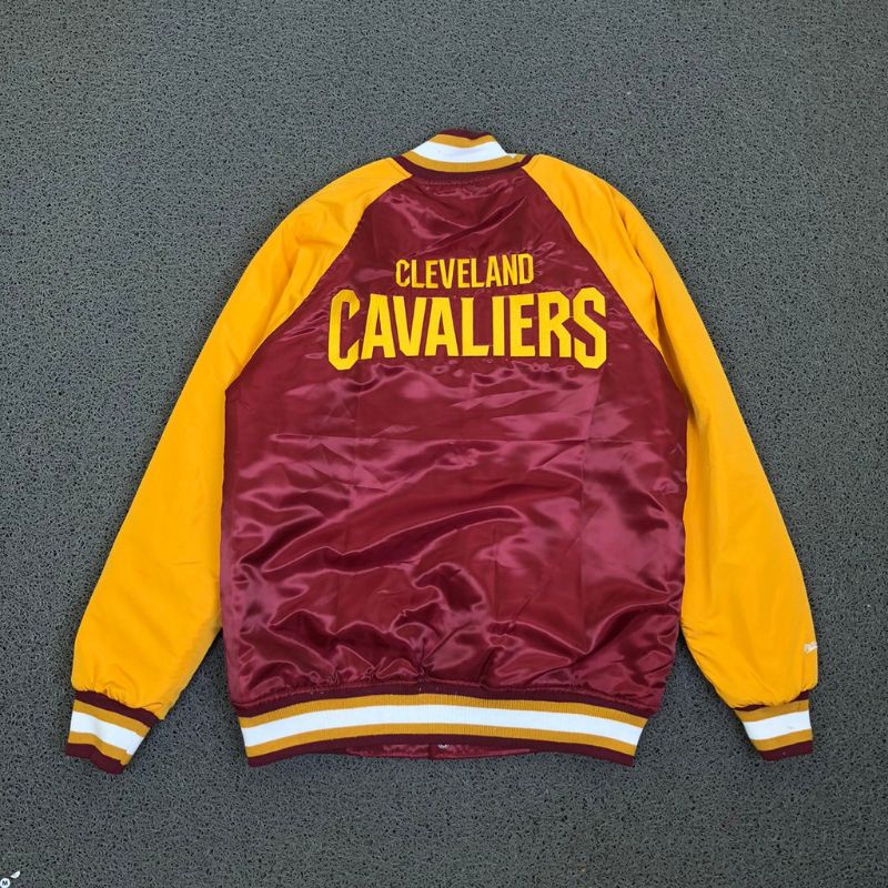 BOMBER VARSITY MITCHELL&amp;NESS CELTICS LAKERS CLEVELAND HITAM AUTHENTIC PREMIUM