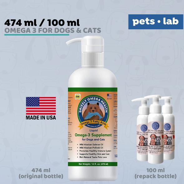 Grizzly Omega 3 Dog Cat Wild Salmon Pollock Fish Oil Anjing Kucing