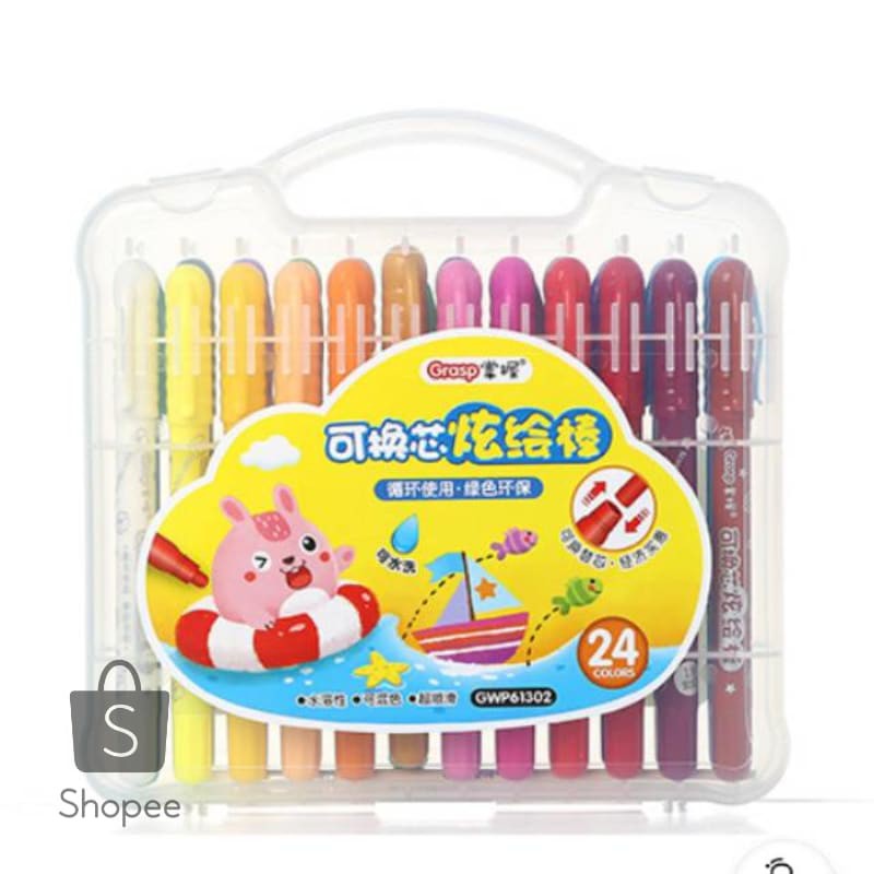 

Terlaris Calgary Grasp Original Crayon Stik Kecil Bisa Refill Kode 613-24 Colors Elegan