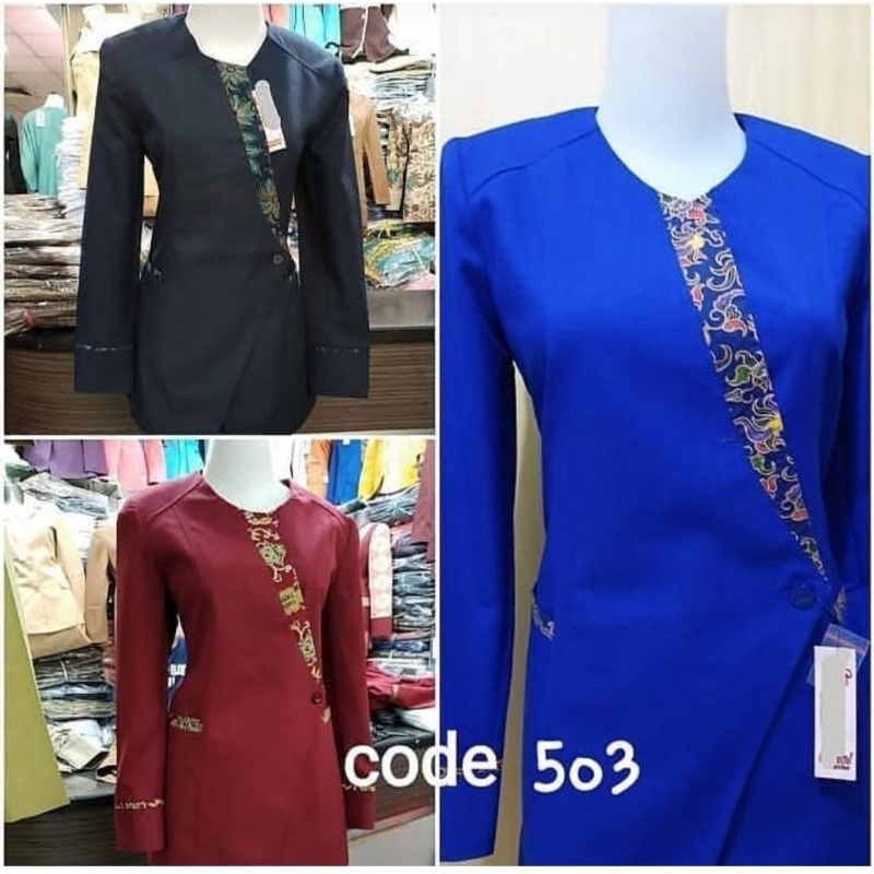 Blazer wanita elegant seragam kantor batik baju kerja kantor seragam koperasi seragam bank baju