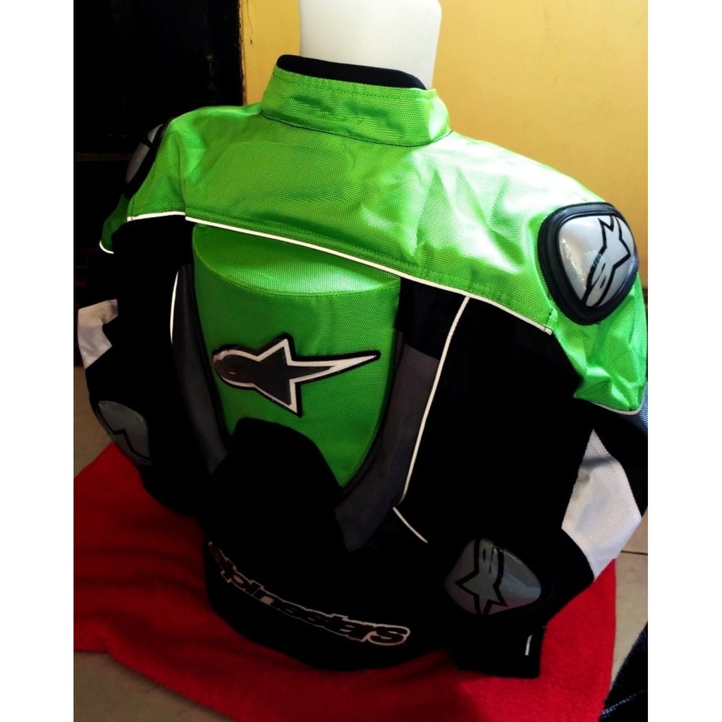 Jaket Motor TOURING Balap Protector Racing ALPINESTAR Kawasaki Ninja Hijau FULL PROTECTOR Termurah