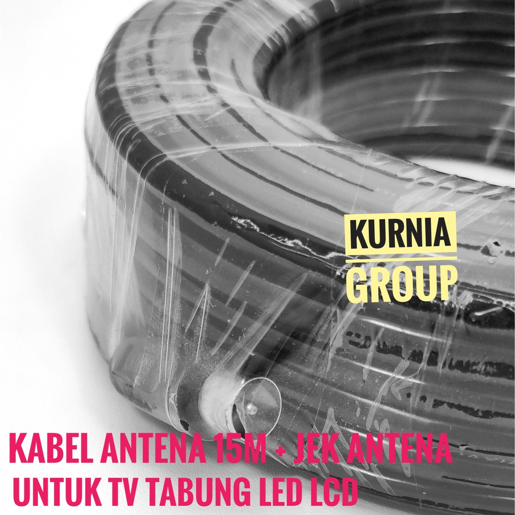 KABEL ANTENA 15M + JEK TV MALE CABLE ANTENNA PARABOLA UNTUK TV LED LCD TABUNG COAXIAL 75OHM TERMURAH