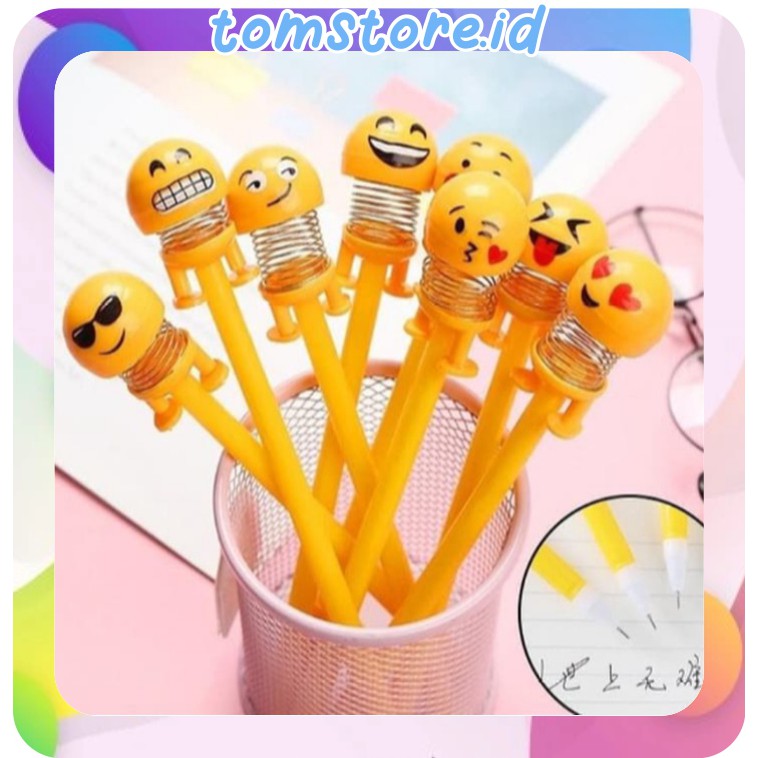 

TOMSTORE.ID R163 Pena Emoji Per Karakter Unik Lucu Emoji Karakter Smile Spring Doll Pen Import
