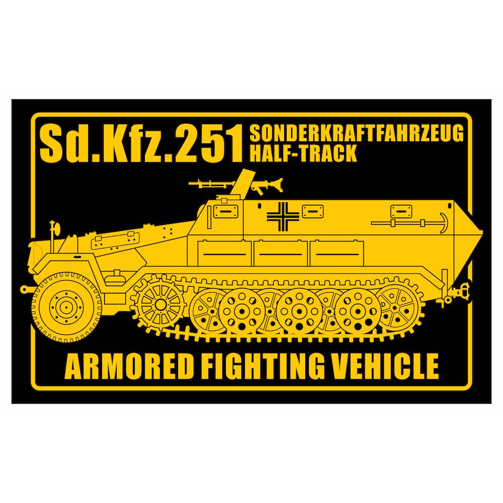 Hanomag Sd.Kfz.251 German World War II APC Square Cutting Sticker