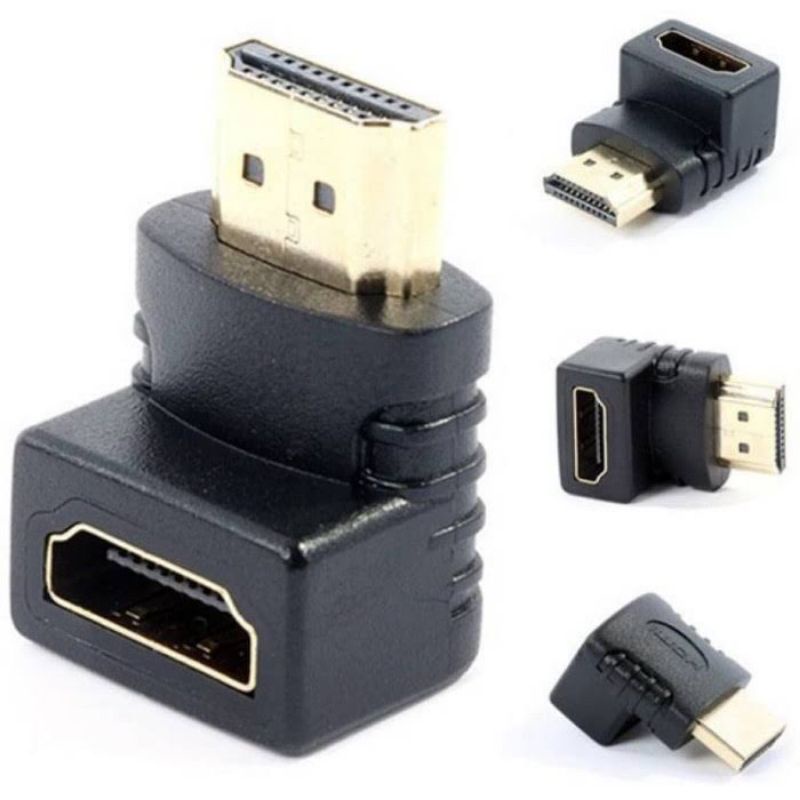 Converter HDMI L shape - adapter siku L HDMI male to HDMI female 90 derajat