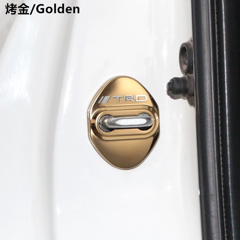 4pcs Stiker Pelindung Kunci Pintu Mobil Logo Trd Bahan Stainless Steel Untuk Toyota Chr Corolla