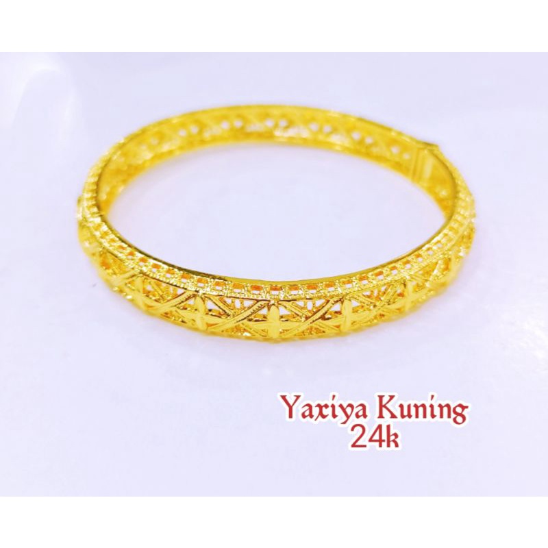 GELANG YAXIYA BERLAPIS EMAS KUNING 24K DEWASA,GELANG DUBAY PREMIUM