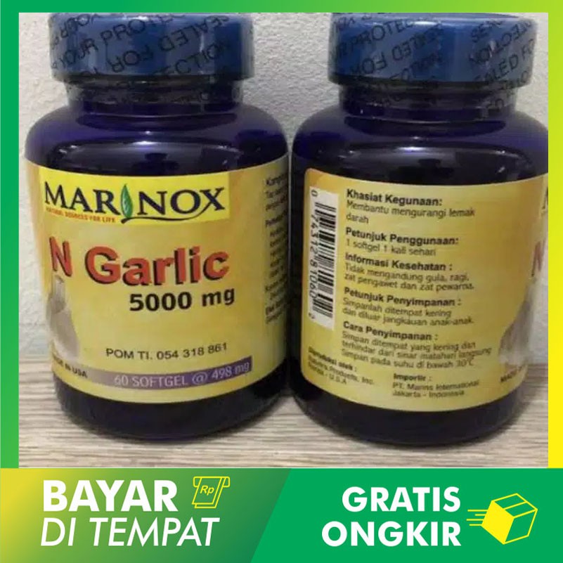 N-GARLIC 5000 Mg MARINOX / 60 SOFTGEL-OBAT HERBAL PENYAKIT JANTUNG DAN PEMBULUH DARAH