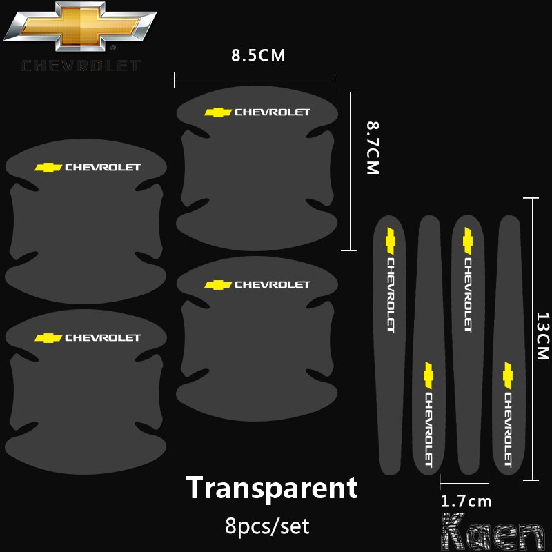 4 / 8pcs Stiker Pelindung Handle Pintu Mobil Bahan Carbon Fiber Untuk Chevrolet Spin Orlando Captiva Lova Zafira Trax Colorado Aveo Spark