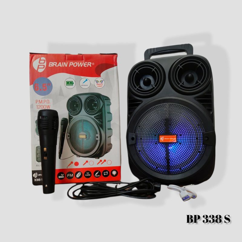 Speaker Bluetooth Karaoke Portable Extra Bass Gratis Microphone type 338 series 3381 6.5 Inch