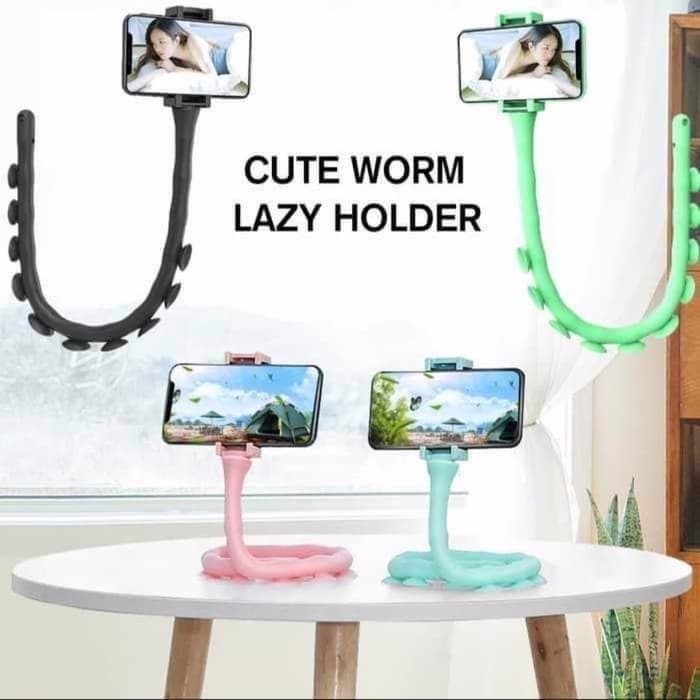 LAZYPOD HOLDER CUTE WORM ROTATION 360 SERBAGUNA MULTIFUNGSI