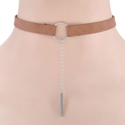 Hu Hu Hu Hu Hu Alat Bantu Pasang Kacamata♡ Kalung Choker Bahan Velvet Dengan Liontin Cincin Bulat Untuk Wanita