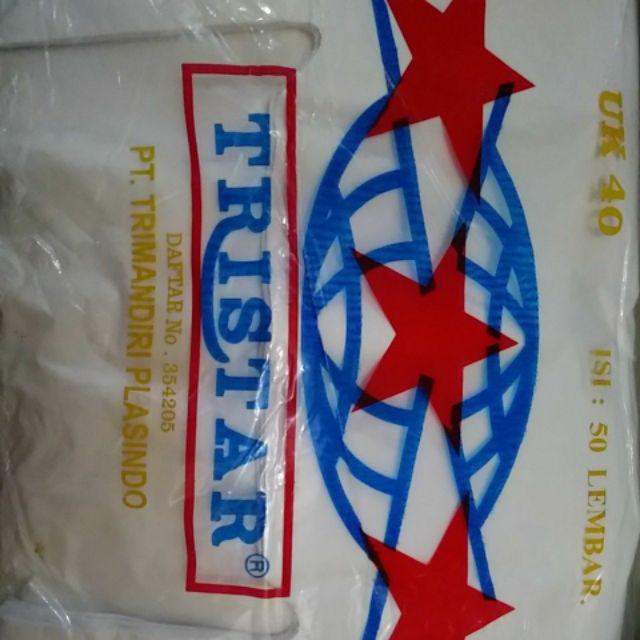 Kantong Keresek Plastik Tristar 40 Hitam Putih Merah 40x62cm High Quality