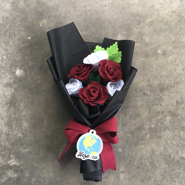 Felt Flower Bouquet Hadiah Wisuda Buket Bunga Flanel Murah Ulang Tahun Anniversary Kelulusan Kado Shopee Indonesia