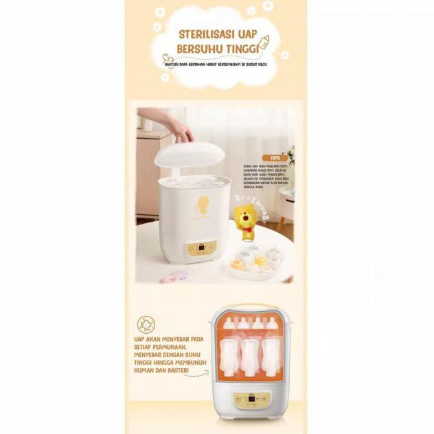 glinkshop BEAR Bottle Sterilizer &amp; Dryer XDG-A06B1 Capacity 6 Bottles Alat Baby Bottle Sterilizer Bear BEAR Pengering Botol Susu Bayi Baby Bottle Sterilizer &amp; Dryer Steril