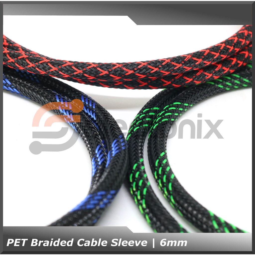 [6mm] PET Cable Sleeve / Sarung Kabel - 1m