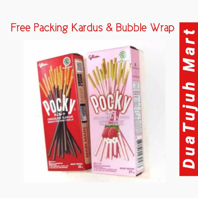 Pocky Gliko Chocolate 22 Gram &amp; Strawberry 21g, Oreo 20g, Pejoy Cokelat 20g, Pejoy Oreo 20g(Free Packing Kardus &amp; Bubble Wrap)