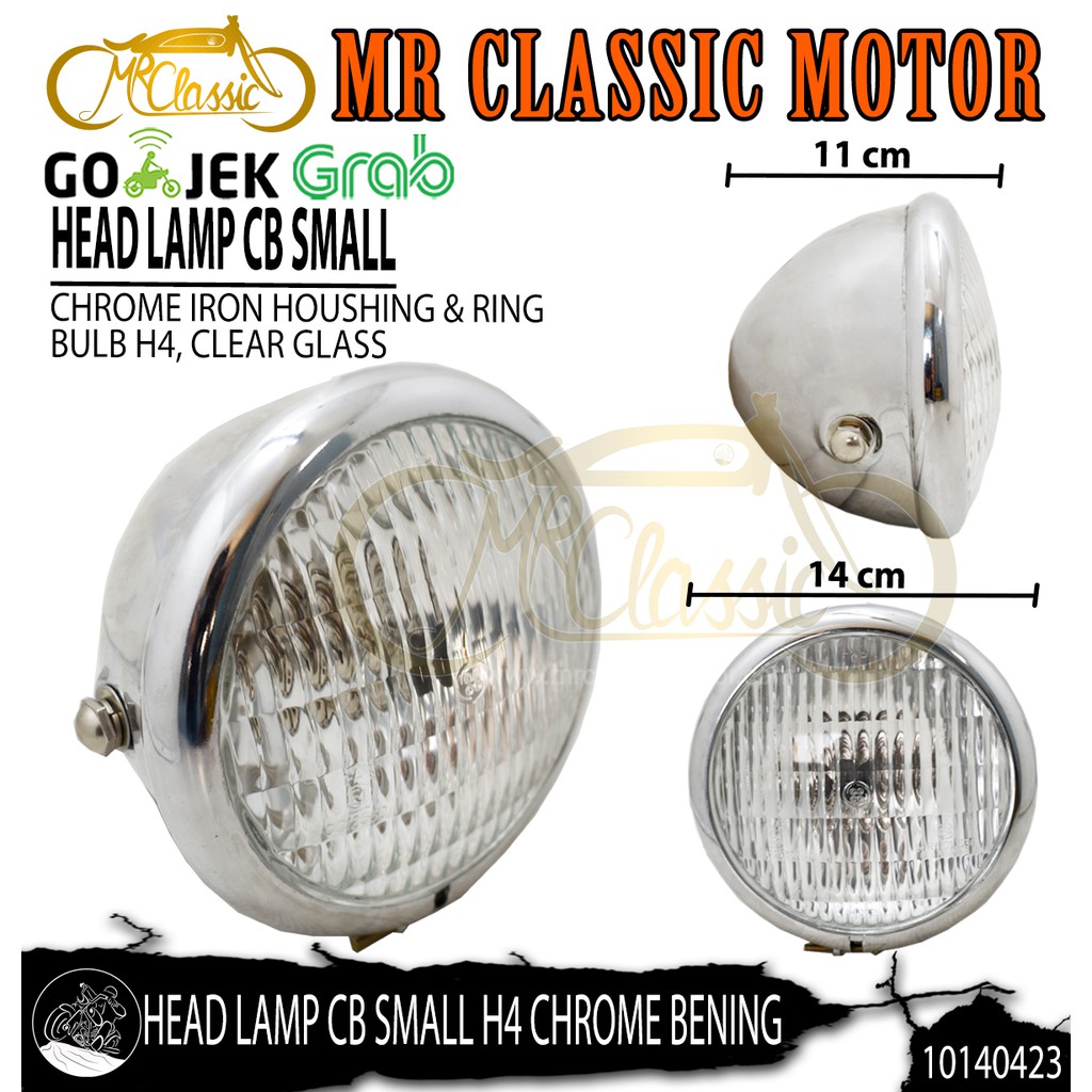 Head Lamp / Lampu Depan Motor Custom Variasi CB Small Chrome