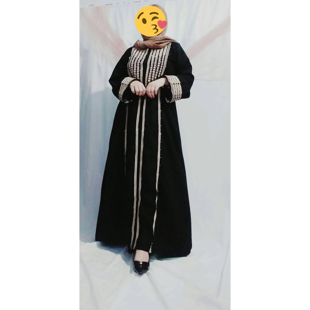 Abaya Bordir Komputer Libanon Busui Rose Gold Dress Muslim