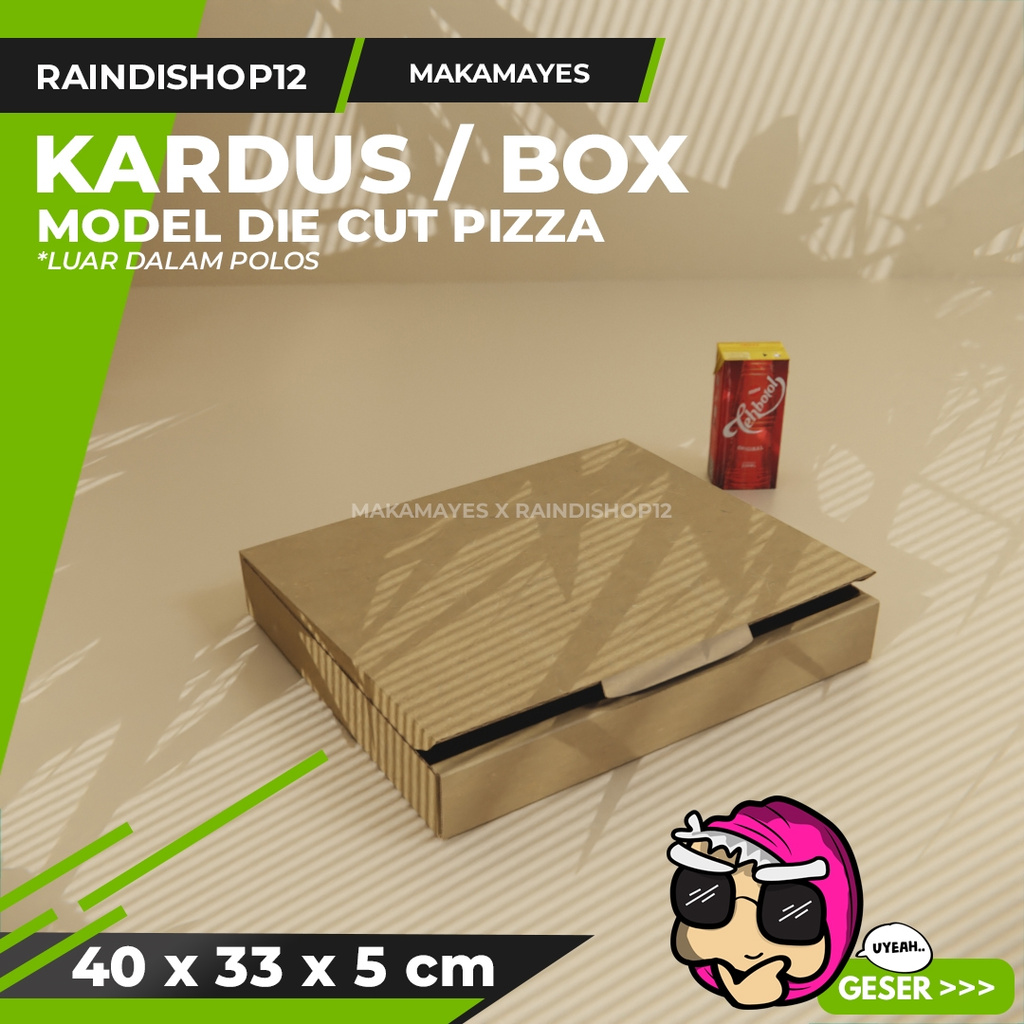 

(MIN 5 PCS) BOX 40 X 33 X 5 CM KARDUS DIE CUT PIZZA KEMASAN PACKAGING KADO