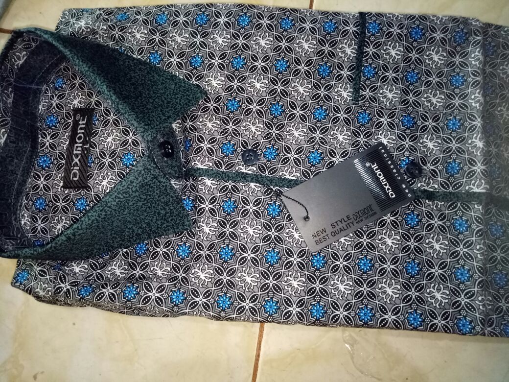 Kemeja Batik Pria Lengan Panjang Bl14 Katun Modern Dixmont Semi Slimfit Premium