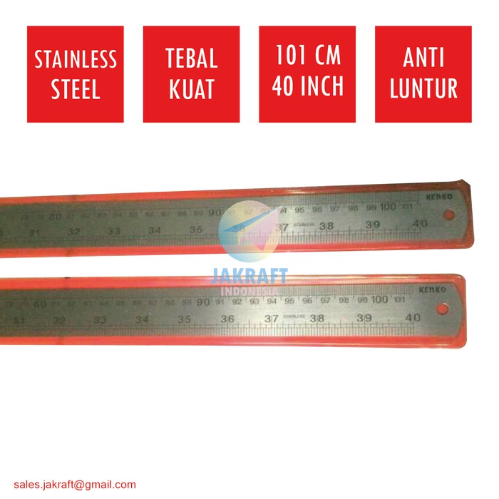 

Penggaris Panjang Besi 100 Cm 40" Inch KENKO Stainless Steel Ruler