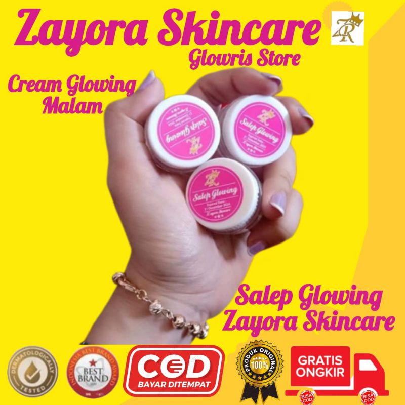 Salep Glowing Salep Pelicin Cream Pemutih Wajah/Salep Glowing Zayora Skincare/ Cream Glowing malam