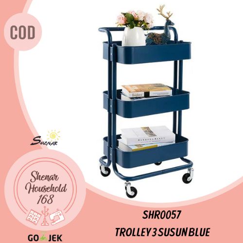 BISA COD , RAK TROLI SALON UTILITY CART ROLLING 3 TIER SERVICE RAK SERBAGUNA/TROLEY SALON ABS PLASTIC TERMURAH UNIK VIRAL - SHENAR