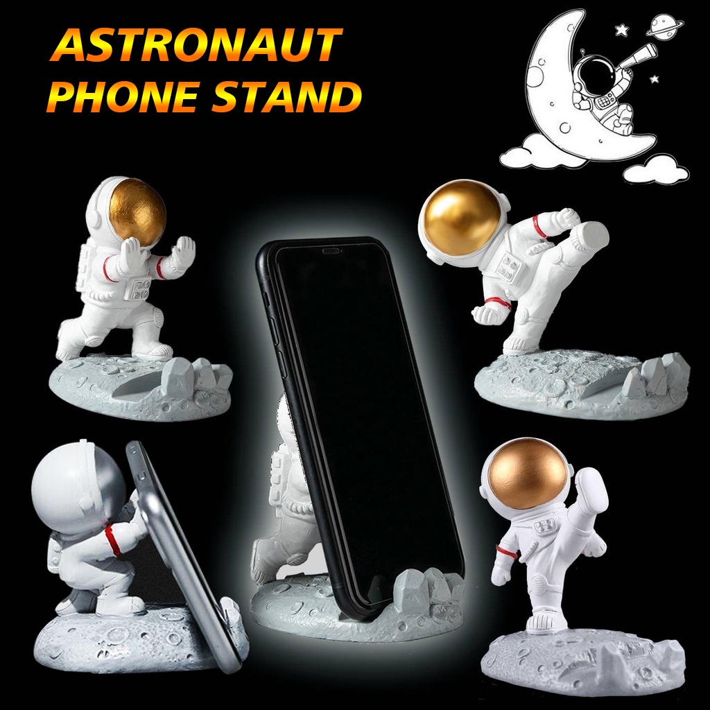 Stand Holder Smartphone / Tablet Universal Bentuk Astronot Bahan Resin