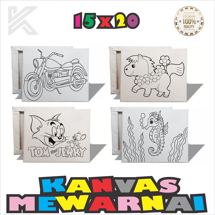 

Kanvas Lukis Sketsa 15x20 cm / Kanvas Lukis Sketsa Mewarnai