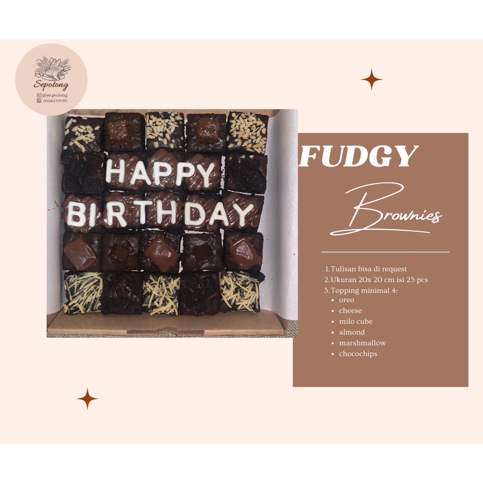 

Brownies Happy Birtday dan costum by sepotong