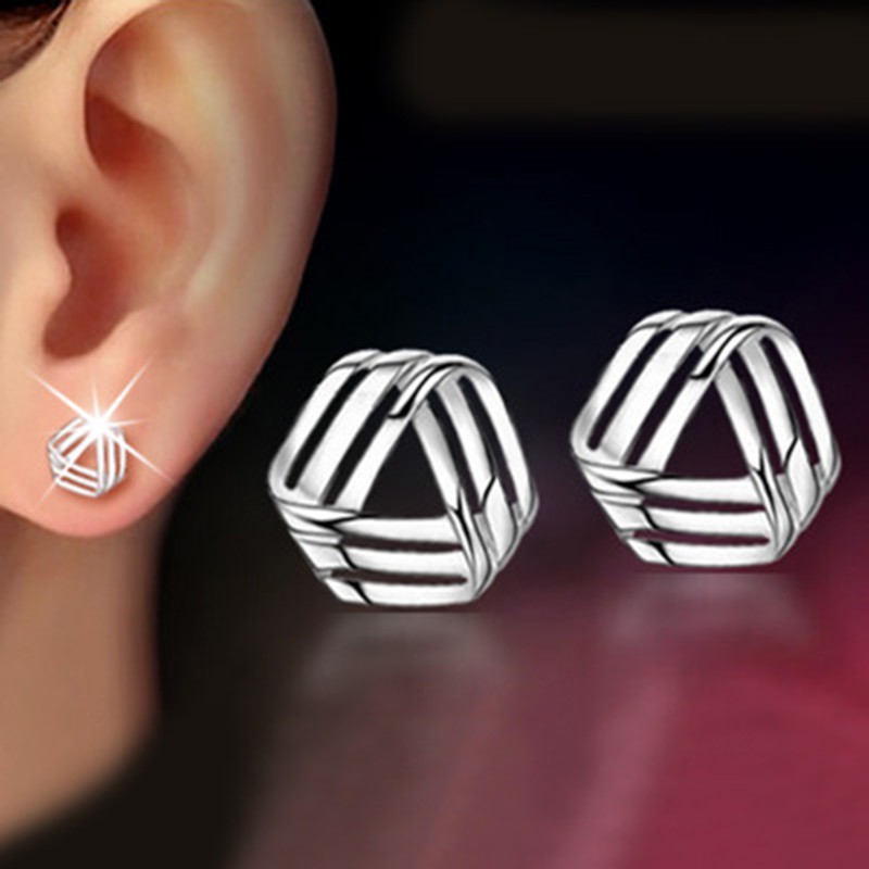 925 anting perak sterling anting-anting wanita dengan perhiasan fashion berlian