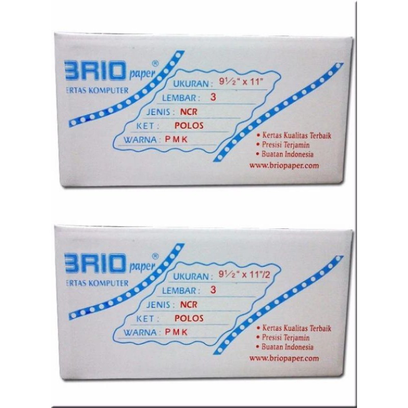 

Kertas Continuous Form Ukuran 9.5x11 4 ply NCR K4-K4/2 Brio