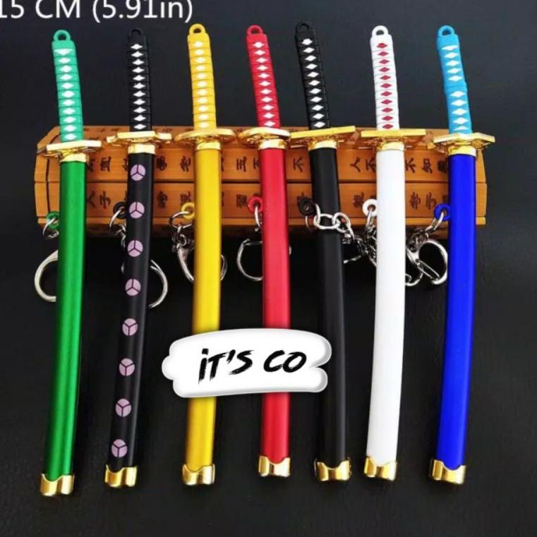 BURUAN ORDER GAN | Keychain Miniatur Pedang Zoro Anime One Piece | Gantungan Kunci | Action Figure K