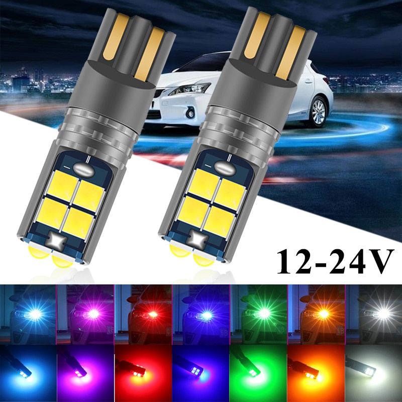 10pcs Lampu LED Canbus T10 W5W 3030 10SMD 12V-24V 194 168 10W Untuk Interior Mobil