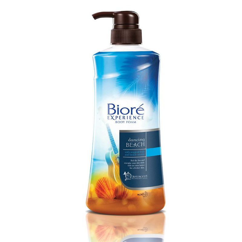 Biore Experience Body Foam Dancing Beach Sabun Mandi Cair Botol Pump 550 ml