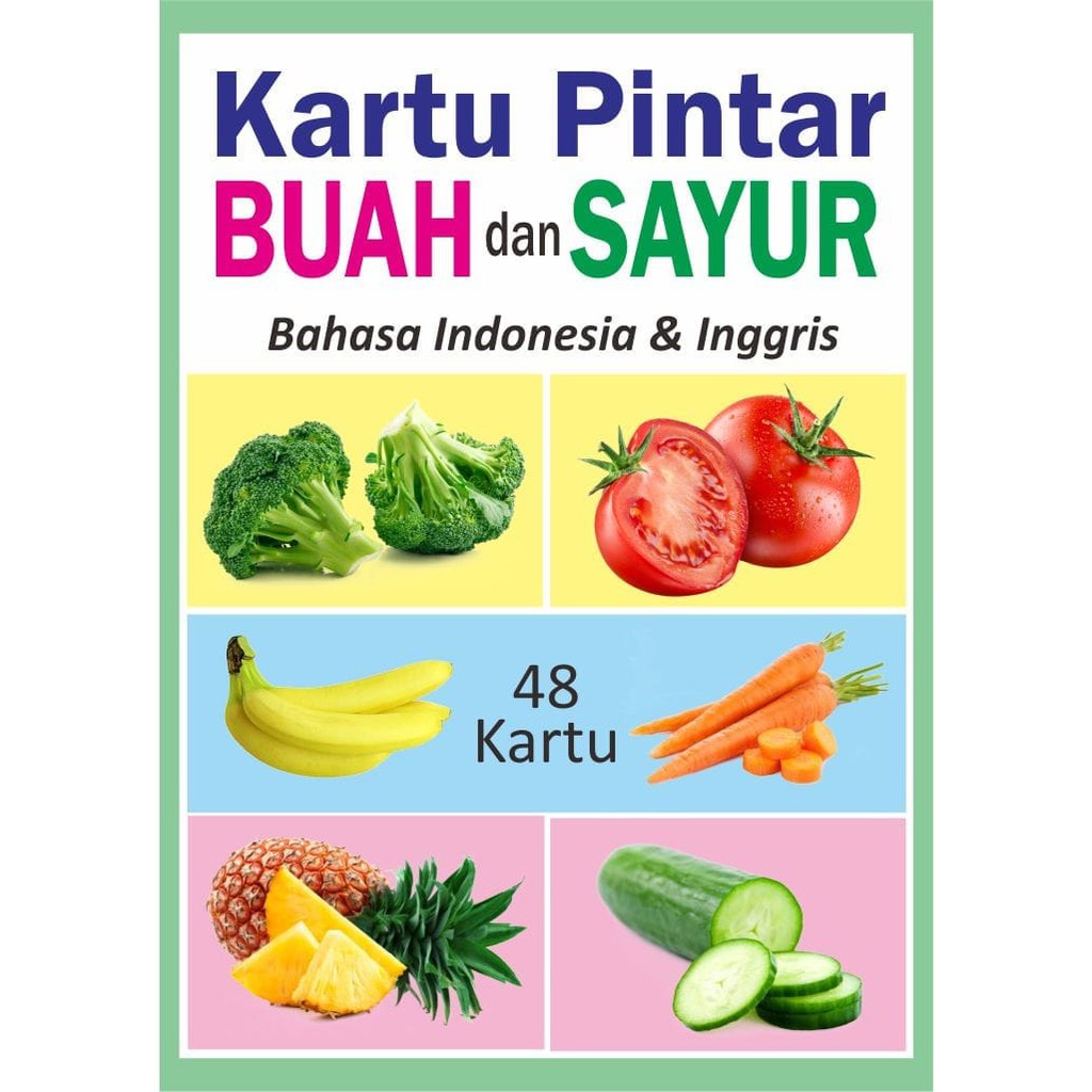 Termurah Flash Card Buah dan sayur kartu pintar buah dan sayur