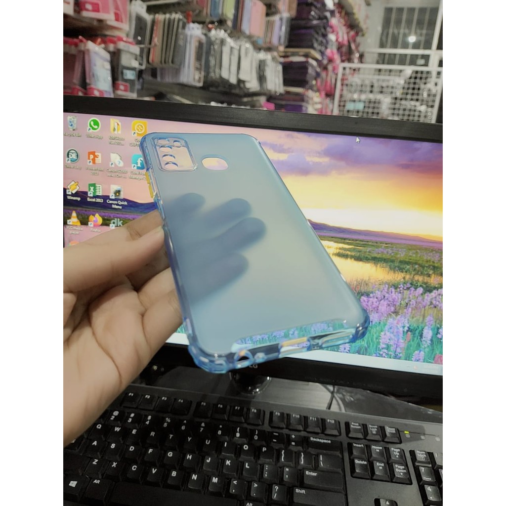 Soft Case Infinix Hot 9 6.6 Inchi TPU Button Color Transparan Pelindung Kamera