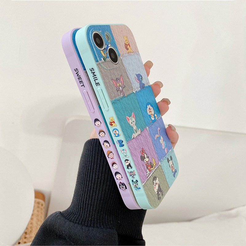 Hiu bayi Kartun Hitam Kisi Casing iPhone 6S 7 8 Plus XR XS Max iPhone 11 Pro Max 12 13 Redmi Note 8 Pro 9A 9T