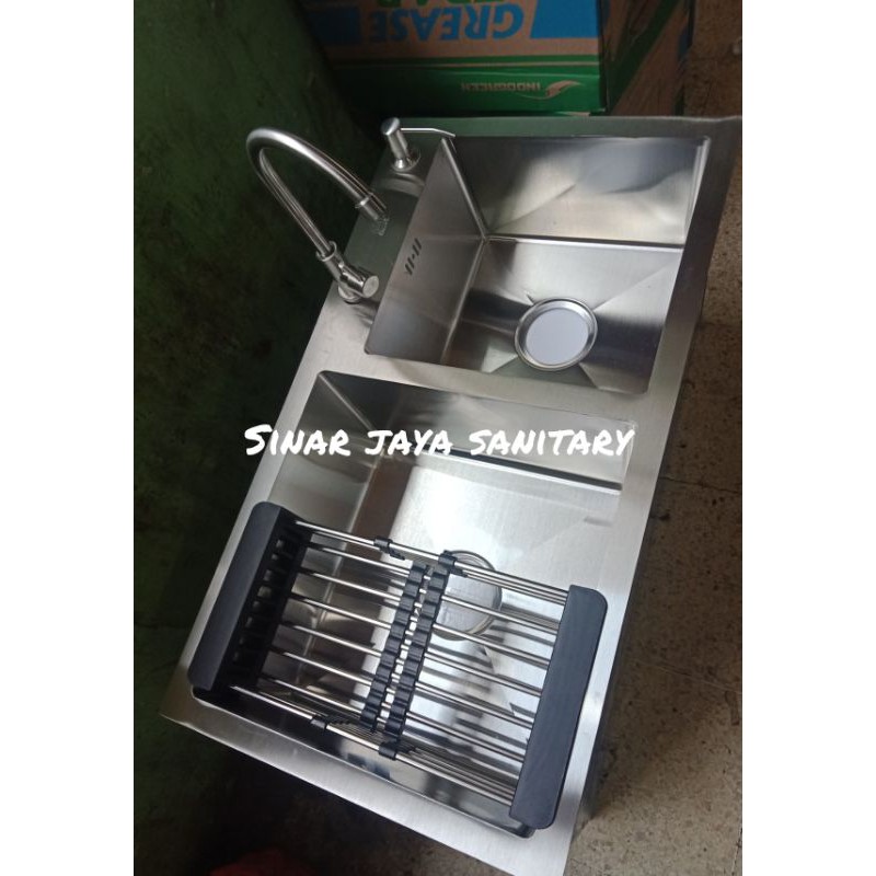 Paket kitchen sink minimalis 8245 / paket kitchen sink stainless 8245