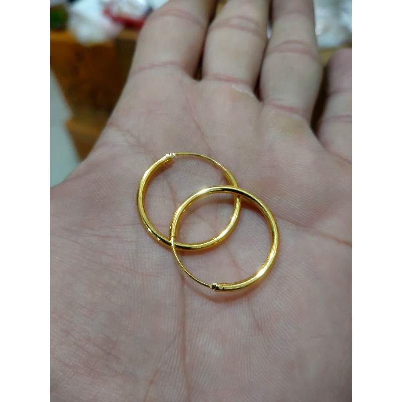 Anting polos ring wanita dewasa xuping lapis emas gold