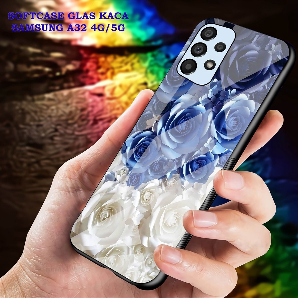 Softcase Glass Kaca SAMSUNG A32 [4G]- Case Hp Pelindung Handphone SAMSUNG A32 [5G] [ A17]