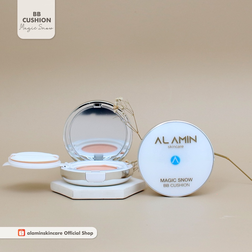 Alamin BB  Cushion  Magic Snow | Flawless/ Coverage For Normal Skin/Sensitif Skin/Glowing |