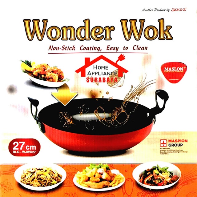 Wajan Goreng Penggorengan Maspion Maslon Jawa Wonder Wok 27 CM Anti Lengket